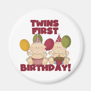 Íman Primeiro aniversario gêmeos - Camisetas e presente
