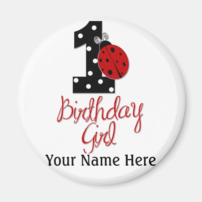 Íman primeiro aniversario - Lady Bug - 1 - Ladybug (Frente)