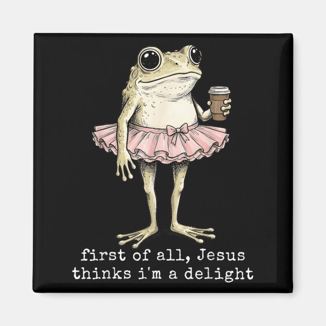 Íman Primeiro De Jesus Acha Um Delícia Sapo Café Meme (Frente)