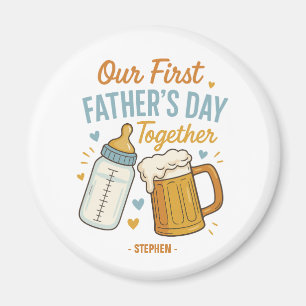 Íman Primeiro Dia do Pai Juntos - Beer & Baby Bottle