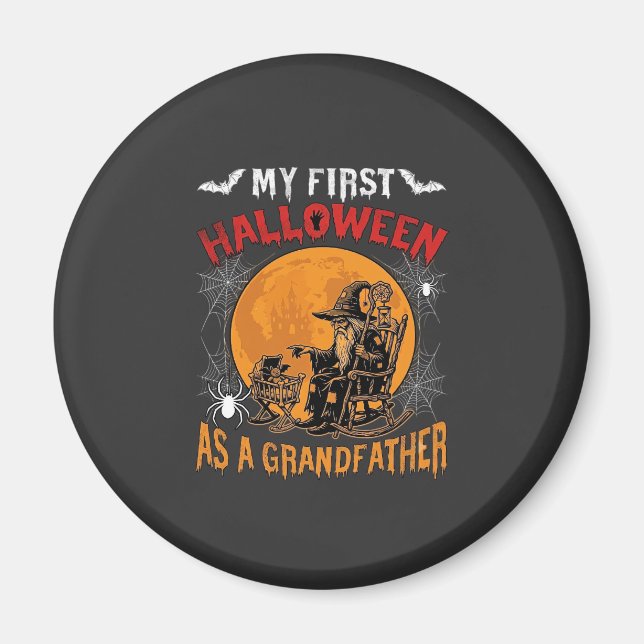 Íman Primeiro Halloween como Avô Feiticeiro Morcego Lua (Frente)