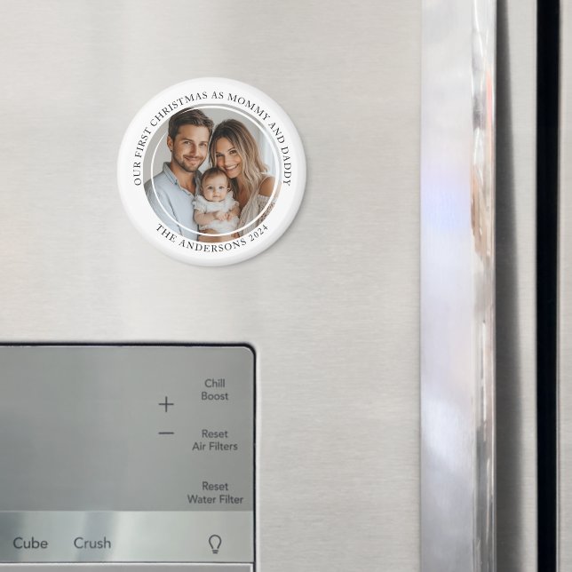 Íman Primeiro Natal Como Foto Personalizada De Mamãe E  (In Situ (Fridge))