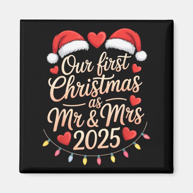 Íman Primeiro Natal como Senhor e Senhora 2025 Casais C (Frente)