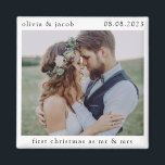 Íman Primeiro Natal como Sr. e Sra. ª Foto de Casamento<br><div class="desc">Um moderno nome de conservação de fotos A fotografia é para fins ilustrativos e pode ser alterada para uma de vocês.</div>