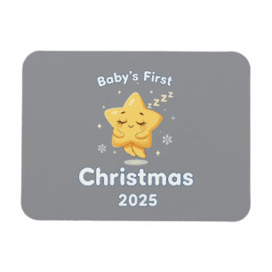 Íman Primeiro Natal do Bebê 2025 Estrela Adormecida Fof