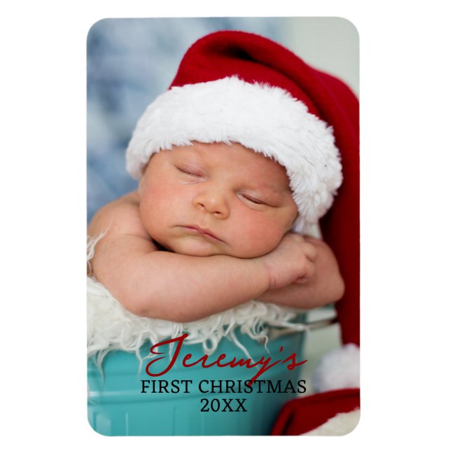 Íman Primeiro Natal do Bebê Ímã de Geladeira Foto 4x6 (Vertical)