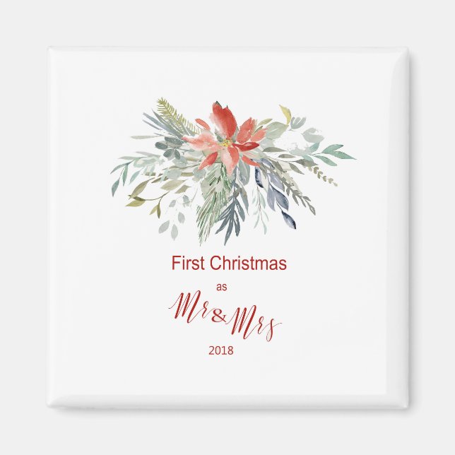 Íman Primeiro Natal Juntos como Sr. e Sra. (Frente)