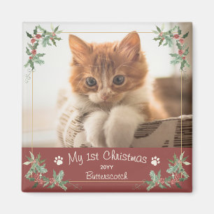 Íman Primeiro Nome de Foto de Natal do Animalzinho Impr