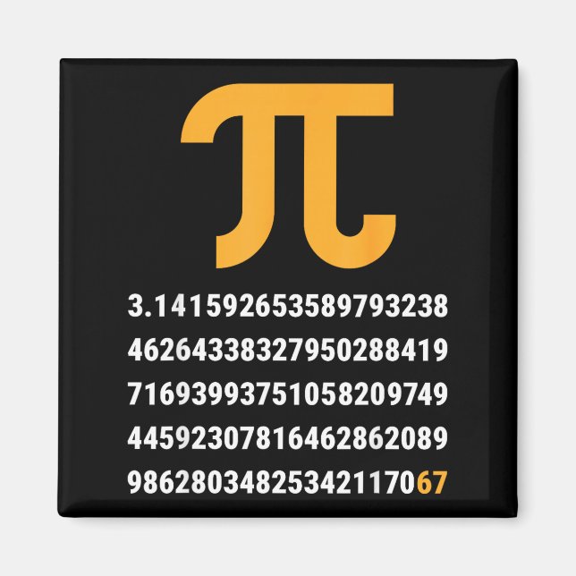 Íman Primeiros 100 Dígitos De Pi 67 Nerds Geeks Profess (Frente)