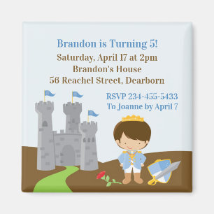 Íman Prince Convite de aniversário Magnet