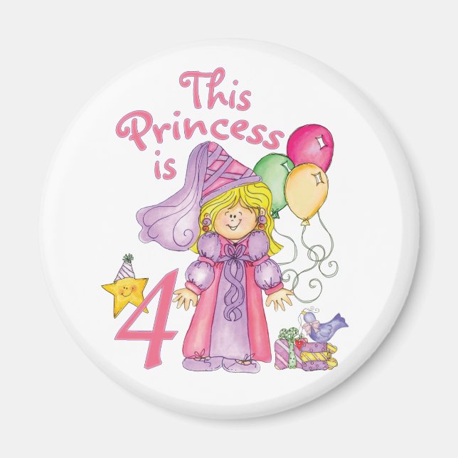 Íman Princesa 4º Aniversário (Frente)