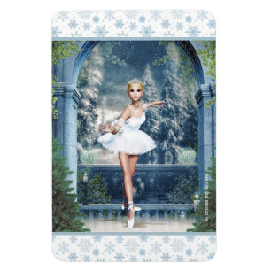 Íman Princesa Bailarina Natal Ímã da neve