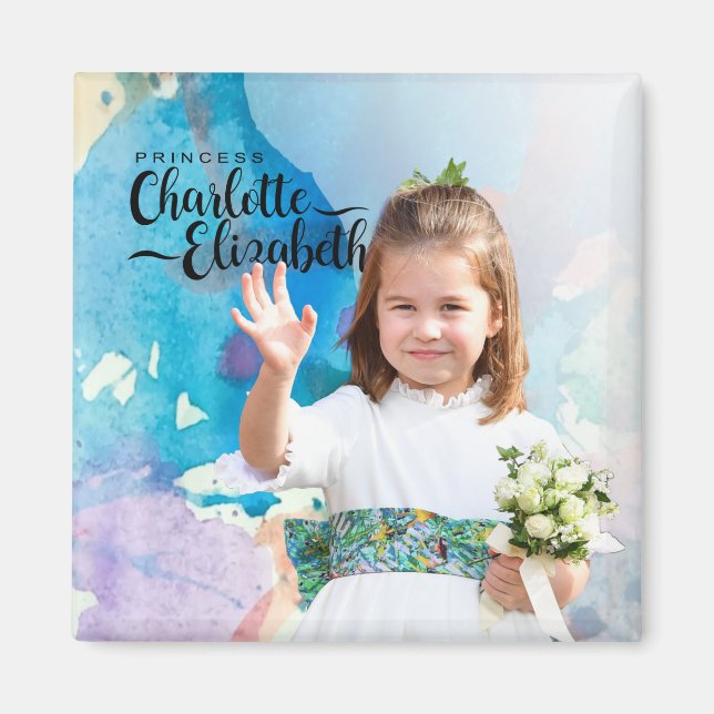 Íman Princesa Charlotte Elizabeth 6 Birthday Magnet (Frente)