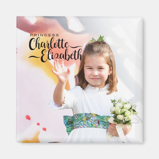 Íman Princesa Charlotte Elizabeth 6 Birthday Magnet (Frente)