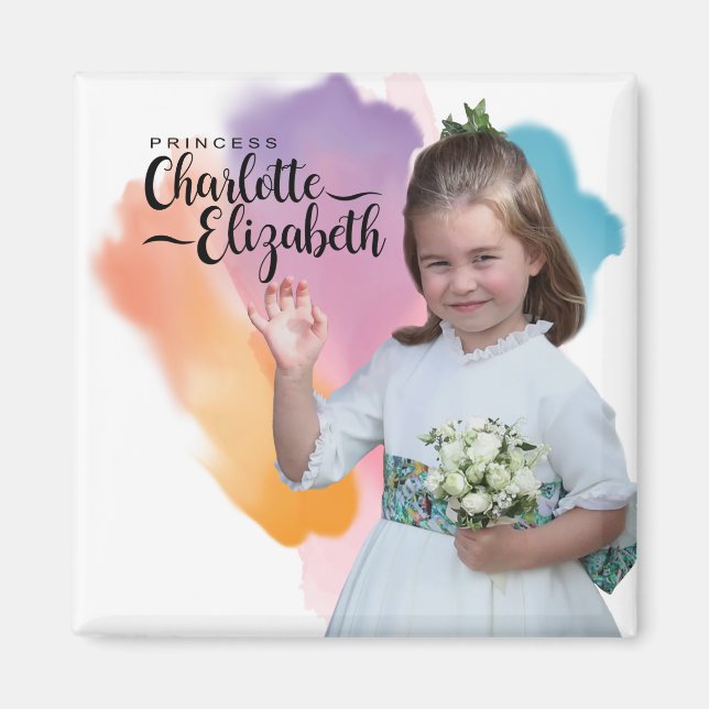 Íman Princesa Charlotte Elizabeth 6 Birthday Magnet (Frente)