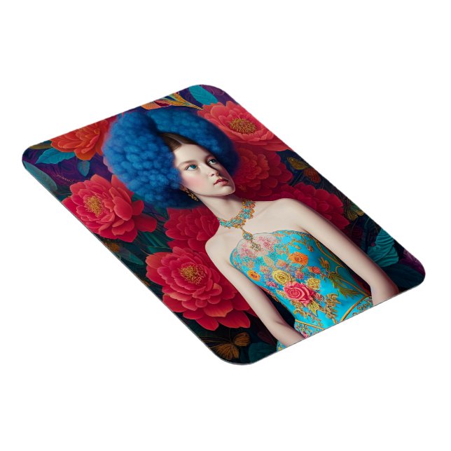 Íman Princesa com vestido decorativo azul (Lado Direito)