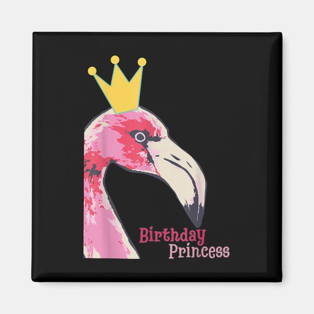 Íman Princesa de aniversário Flamingo | Flamingo-Cute (Frente)