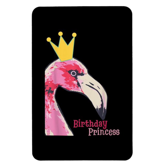 Íman Princesa de aniversário Flamingo | Flamingo-Cute (Vertical)
