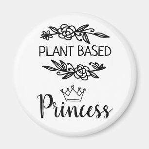 Íman Princesa de base vegetal vegan floral com coroa