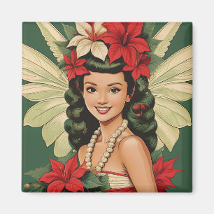 Íman Princesa de Natal Tropical de Retro