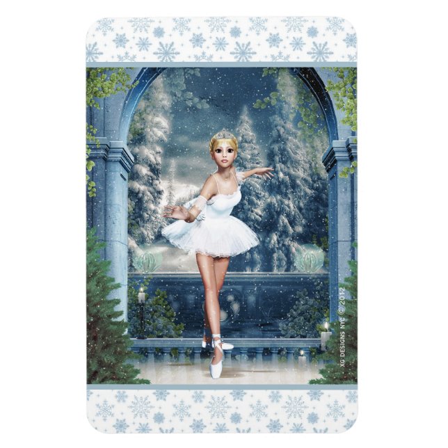 Íman Princesa de Neve Ballerina Magnet de Natal (Vertical)