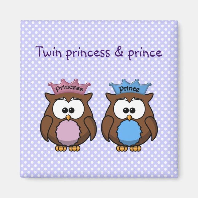 Íman princesa e príncipe da coruja gêmea (Frente)