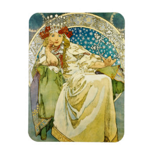 Íman Princesa Jacinto Arte Nouveau de Alphonse Mucha