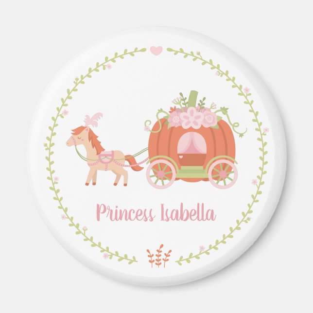 Íman Princesa Pumpkin Carruagem Floral Magnet (Frente)