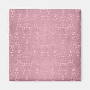 Íman Princesa Rosa Floral Padrão Damasco Feminino