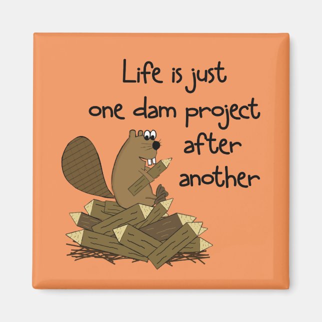 Íman Problemas de trabalho do castor engraçado (Frente)