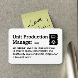 Íman Production Manager Definição Filme 4" x 6" Flex