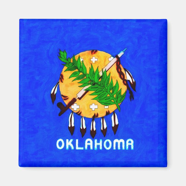 Íman Produtos de Sinalizador Pintados de Oklahoma (Frente)