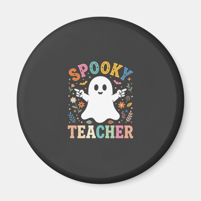 Íman Professor Assustador Fantasma Fofo Design de Hallo (Frente)