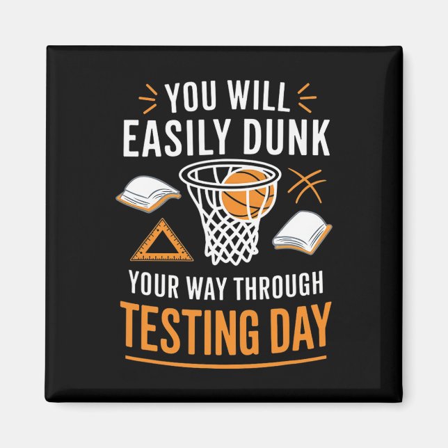 Íman Professor de dia de teste engraçado Sketll Dunk di (Frente)