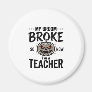 Íman Professor de Halloween Vassoura Quebrou Abóbora Vi