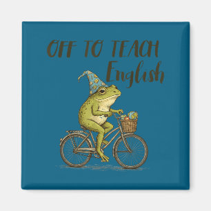 Íman Professor de Inglês Sapo Engraçado Ensino Arte Grá