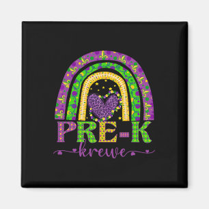 Íman Professor de Mardi Gras Pré-k Krewe Rainbow Leopar