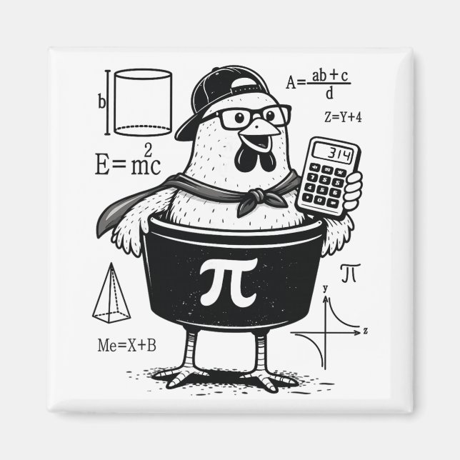 Íman Professor de Matemática Calculadora de Galinha Div (Frente)