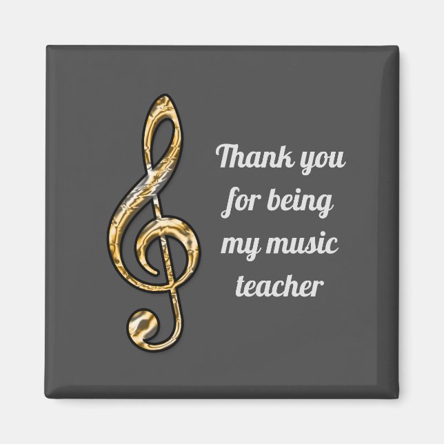 Íman Professor de Música Apreciação Dourada Clef Obriga (Frente)