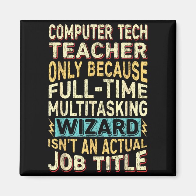 Íman Professor de Tecnologia de Computador Engraçado Má (Frente)