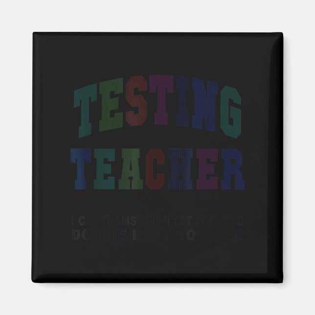Íman Professor de teste engraçado dia de teste bruh mat (Frente)