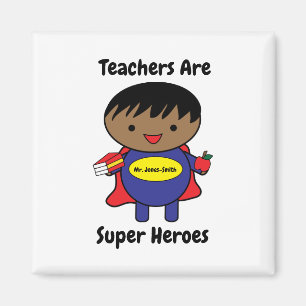 Íman Professor Masculino Afro-Americano Hero Personaliz