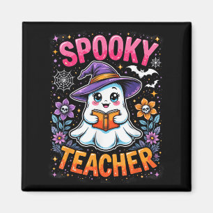 Íman Professor Spooker Cute Ghost Lendo Livro Engraçado