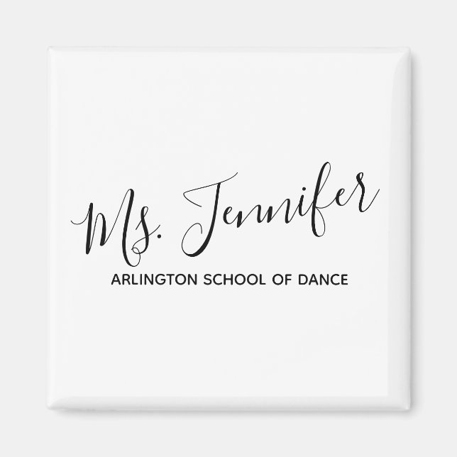 Íman Professora de dança personalizada com script (Frente)