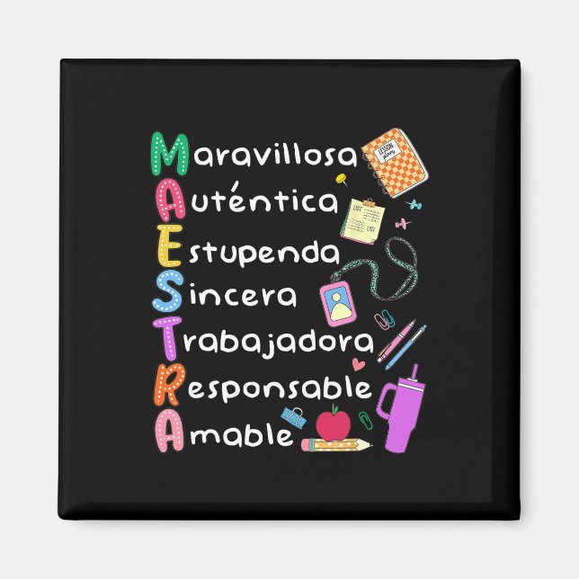 Íman Professora de Espanhol Professora Bilíngue Maestra (Frente)