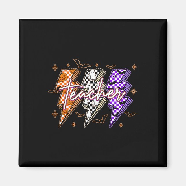 Íman Professora De Halloween Lighting Ghost Pumpkin Tri (Frente)