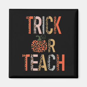 Íman Professora Do Halloween Trick Ou Ensino Leopardo