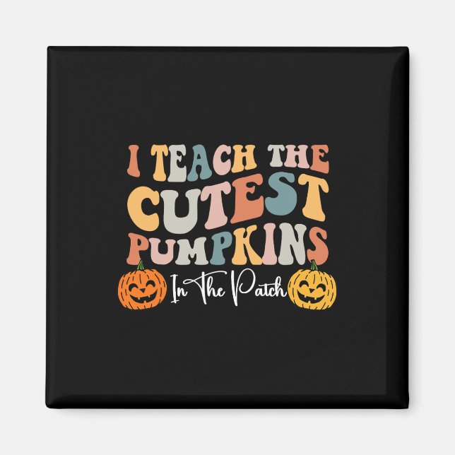 Íman Professora Halloween Cutest Pumpkins Retro Profess (Frente)