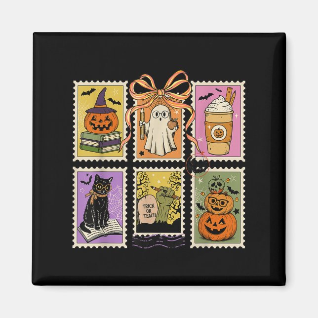 Íman Professora Halloween Shirt Saco Fantasma Lendo Hal (Frente)