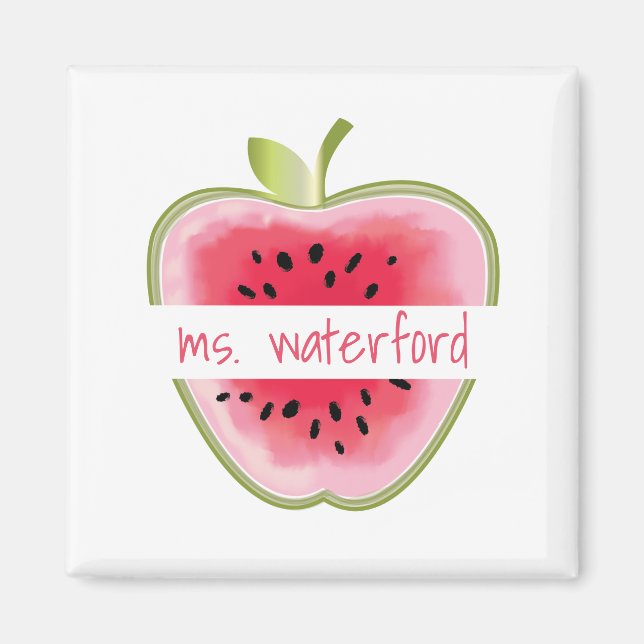 Íman Professora Personalizada da Apple da Watermelon (Frente)